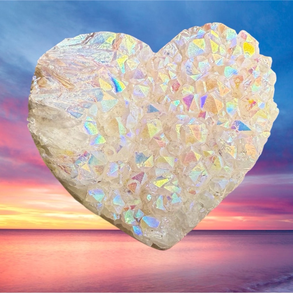 Aura quartz heart